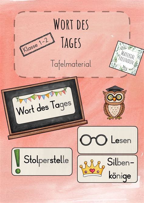 Wort Des Tages Tafelmaterial Klasse Unterrichtsmaterial Im