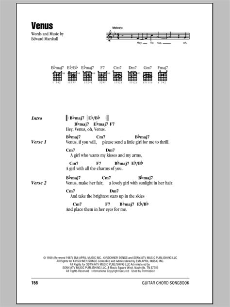 Venus By Frankie Avalon Guitar Chordslyrics Guitar Instructor