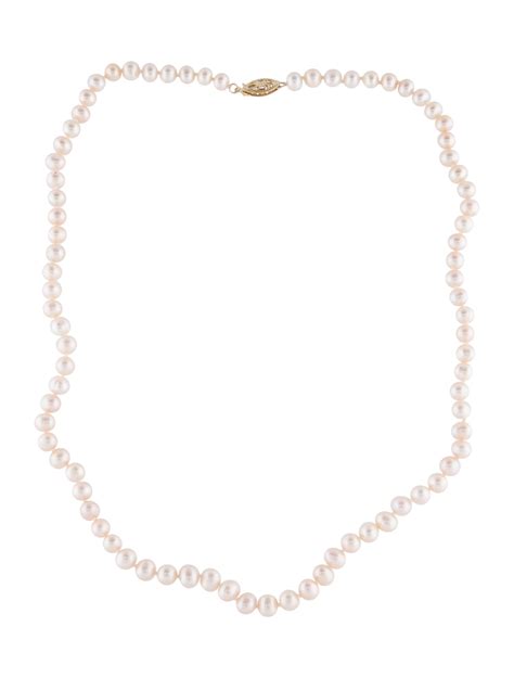 Necklace 14k Pearl Bead Necklace 14k Yellow Gold Bead Strand