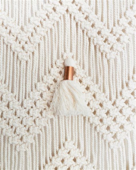 Solid Oak Macramé Wall Hanging Kit Tassels