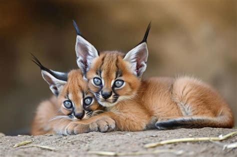 Premium Photo | Adorable Caracal Kittens