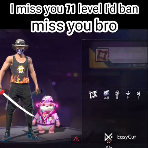 I Miss You Level I D Ban Miss You Bro Freefire Mr Arnab