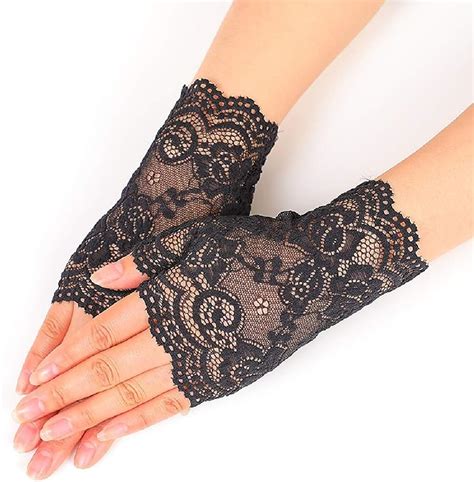 Tea Party Gloves For Women Floral Lace Wedding Gloves 1920s Flapper