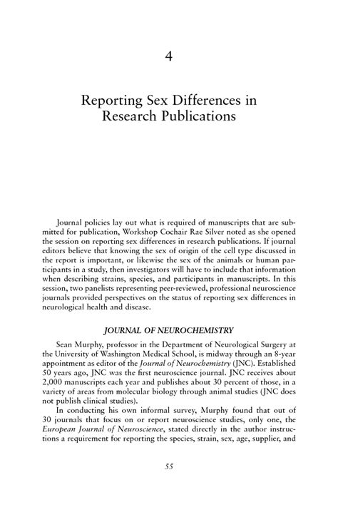 4 Reporting Sex Differences In Research Publications Sex Differences