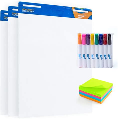 Flip Chart Bundle with Large Easel Pads, Sticky Charts, Markers, and ...