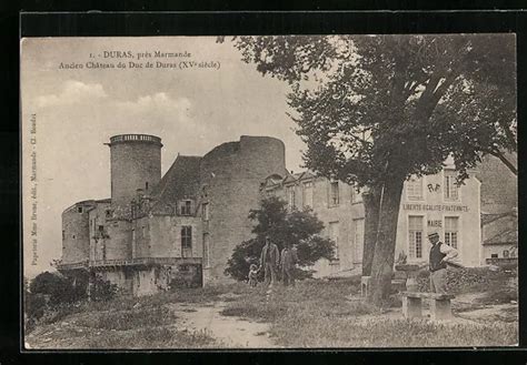 CPA DURAS ANCIEN château des Ducs de Duras et la mairie EUR 7 00