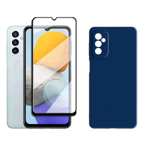 Capa Capinha Case Aveludada Película 3D Galaxy M23 5G Azul em