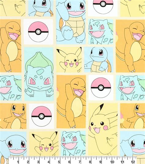 Robert Kaufman Pokemon Pikachu Friends Cotton Fabric By Robert Kaufman