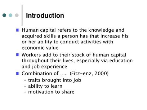 Human Capital Theory And Application