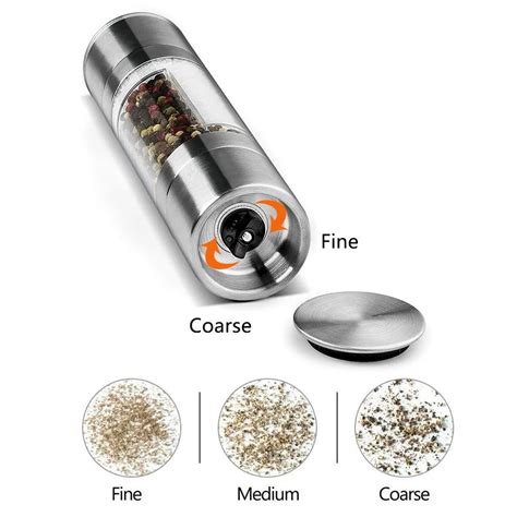 2 In 1 Salt And Pepper Grinder Stainless Steel Dual Purpose Salt And