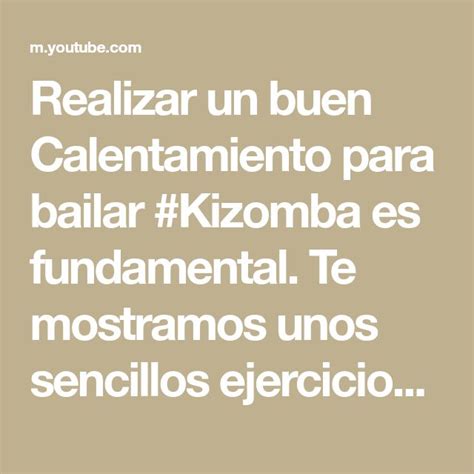 Realizar Un Buen Calentamiento Para Bailar Kizomba Es Fundamental Te