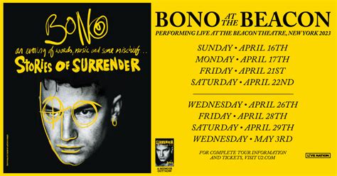 U2 S Bono Unveils New Round Of Stories Of Surrender Book Tour Dates