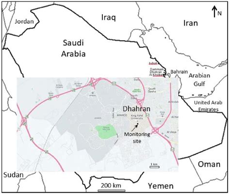 The Location Of Dhahran In The Arabian Peninsula With The Monitoring