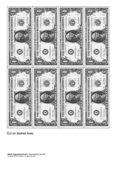 Printable Dollar Bills