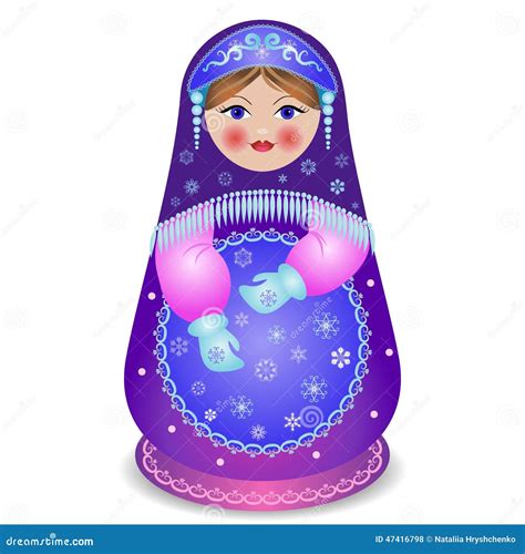Russian Traditional Matryoshka Folk Doll Stock Vector - Illustration of ...