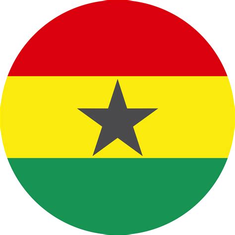 Ghana flag round shape PNG 22110413 PNG