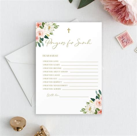 Baptism Prayer Card Printable Baptism Prayers for Baby Girl - Etsy