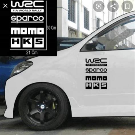 Stiker Mobil Iklan Set Sticker Sponsor WRC Sparco Momo Hks Terlaris