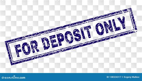 Scratched For DEPOSIT Only Rectangle Stamp Stock Vector Illustration