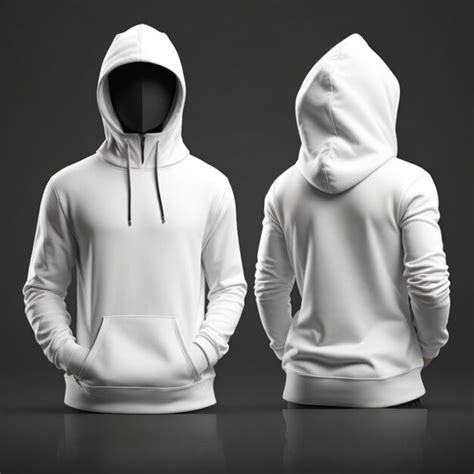 Premium Photo Blank White Hooded Sweatshirt Mockup Front And Back View