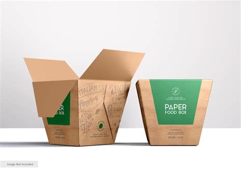 Premium Psd Kraft Paper Food Box Branding Mockup