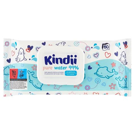 Kindii Pure Water 99 Chusteczki dla niemowląt i dzieci 60 sztuk