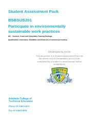 Bsbsus Participate In Environmentally Sustainable Work Practices