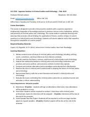 CJC 4700 Capstone Syllabus FALL 2019 Docx CJC 4700 Capstone Seminar