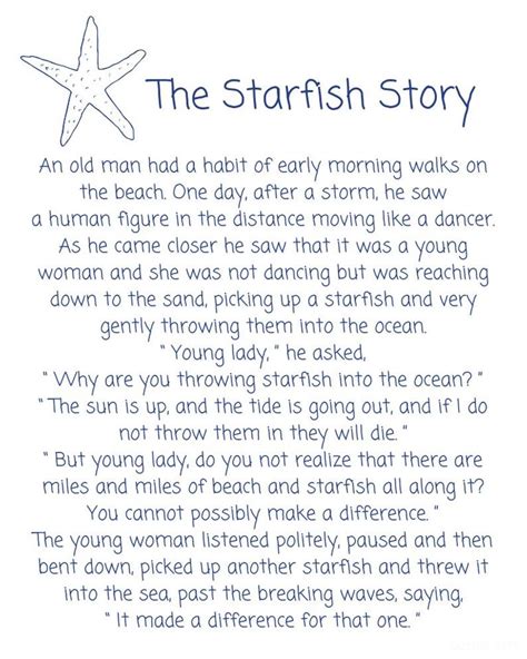 Starfish Story Printable Free - Free Printable