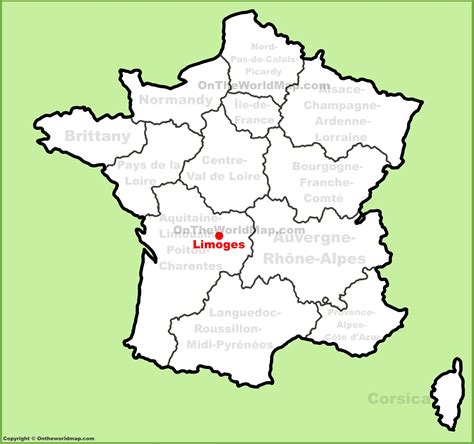 Limoges location on the France map - Ontheworldmap.com