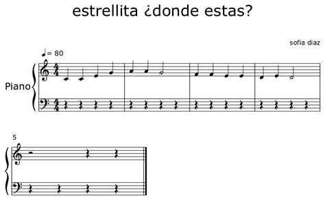 Estrellita Donde Estas Sheet Music For Piano