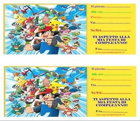 Inviti Compleanno Pokemon Da Stampare Gratis Inviti Di Compleanno