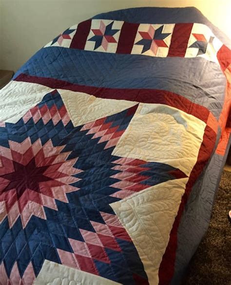 Price Slashed Authentic Amish Quilt Lone Star Pattern Etsy