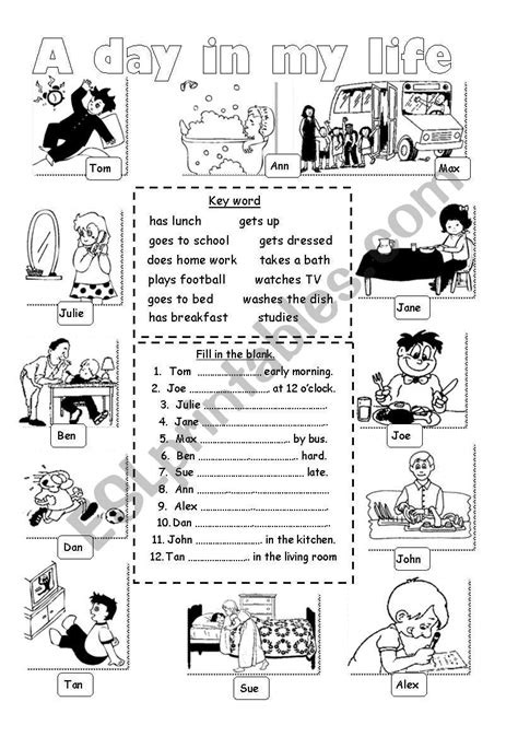 A Day In My Life Esl Worksheet By Saifonduan