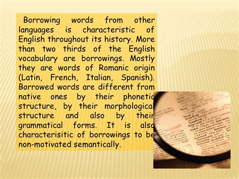 CLASSIFICATION OF BORROWINGS IN MODERN ENGLISH Anisimova Veronica 072