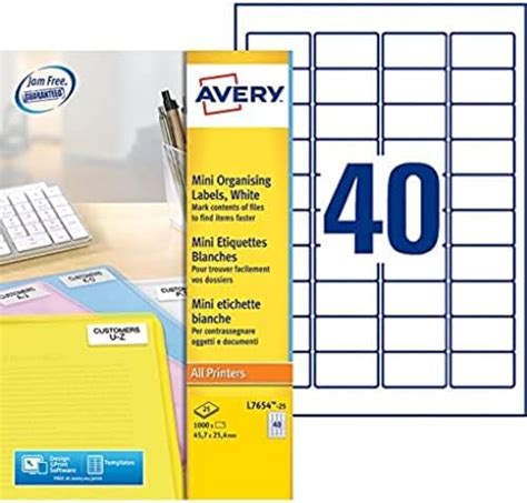 AVERY Pochette de 1000 étiquettes autocollantes Personnalisables et