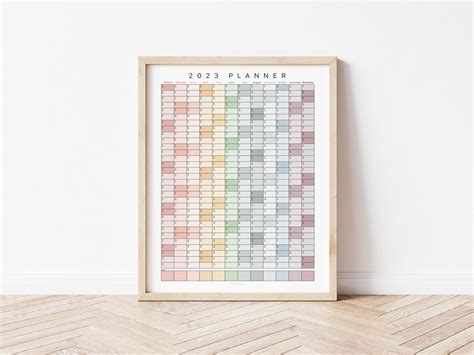 2023 Wall Planner Printable, Annual Planner Poster, Instant Download, Calendar Poster Print ...