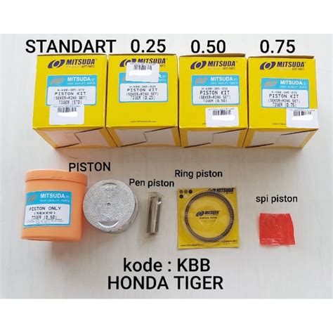 Jual Piston Kit Seher Dan Ring Mitsuda Honda Tiger Viar Kbb