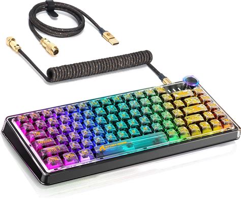 ATTACK SHARK K75 Mechanical Keyboard, Transparent PC Keycaps, Custom ...