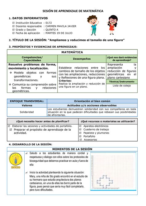 De Julio Mat Ampliaci N De Figuras To Sesi N De Aprendizaje