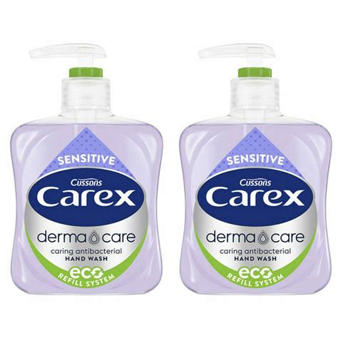 2 X 250ml Carex Sensitive Dermo Care Antibacterial Handwash In Soap