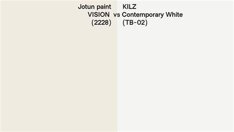 Jotun Paint VISION 2228 Vs KILZ Contemporary White TB 02 Side By