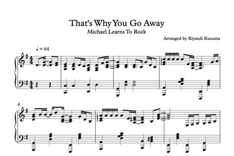 Mltr Thats Why You Go Away Sheet Music