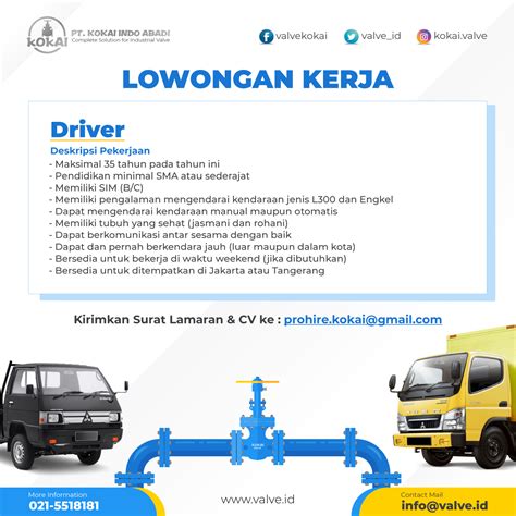 Lowongan Kerja Driver Pt Kokai Indo Abadi