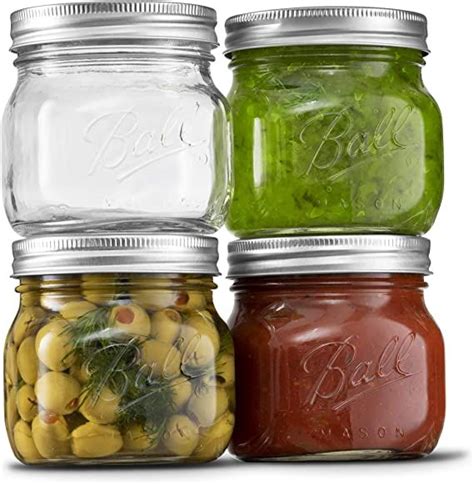 SEWANTA Wide Mouth Mason Jars 16 Oz 5 Pack With Mason Jar Lids And