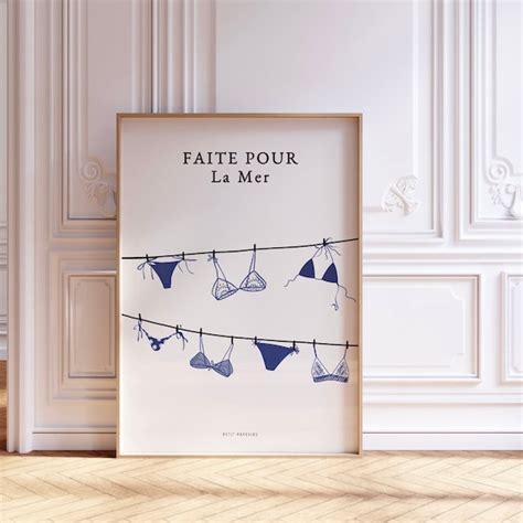 Bikini Wall Art Blue Etsy