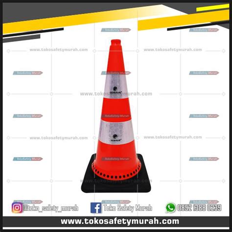 Traffic Cone Kerucut Jalan Safety Cone 75 Cm Dasar Hitam Gosave