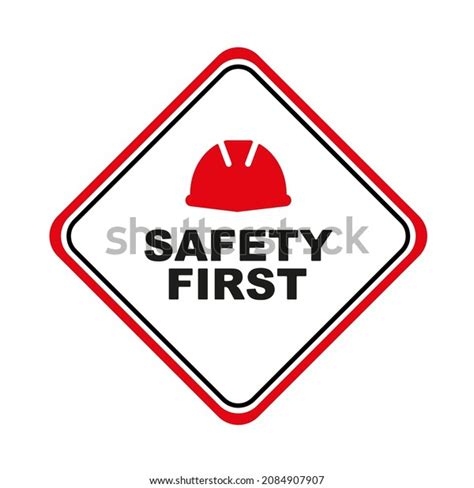 Safety First Sign On White Background Stock Vector Royalty Free