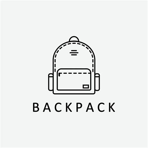 Line Art Backpack Icon Logo Vector Design Minimalist Storage Icon