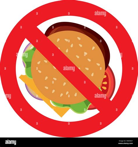 Forbidden Fast Food Sign Vector Illustration Design Stock Vector Image